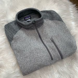 Patagonia Men’s Colorblock Grey 1/4 Quarter Zip Pullover Sweater Fall Winter XL